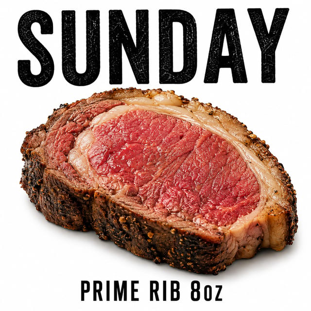 SUNDAY Prime Rib 8oz.